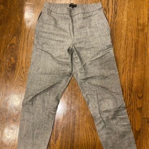 Linen elastic waist cropped Theory pant